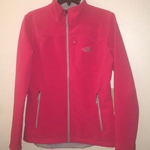 Hot pink North Face windbreaker
